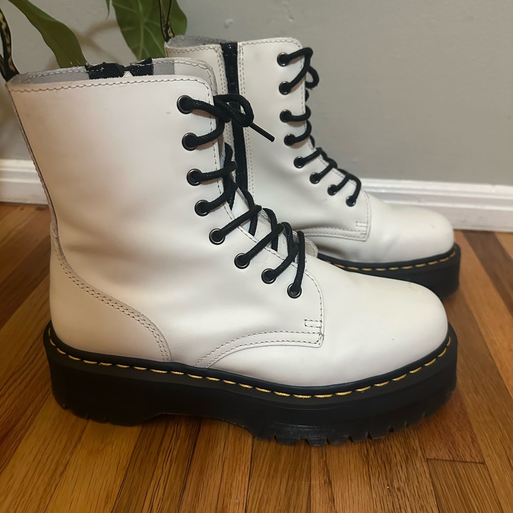 Dr. Martens White Jadon Platform Combat Boots US Men 9 (fits women 10-10.5) - Picture 5 of 8